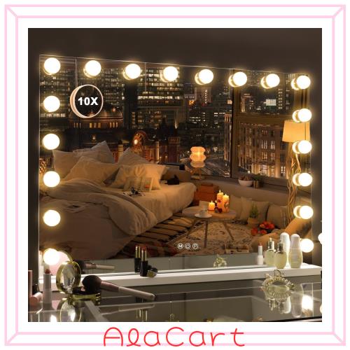 Hansong 女優ミラー ハリウッドミラー 化粧鏡 女優鏡 鏡 大きい 卓上 壁掛け 両用可能 3色ライトモード 強化ガラス鏡面割れにくい 明るさ 16,110円