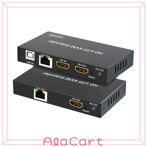 【120M 有線LAN 延長】HDMI KVM エクステンダー 分配 2出力 ロープアウト付き HDMI 1入力2出力 同時出力 1080P LAN 変換 延長器 CAT6 CAT