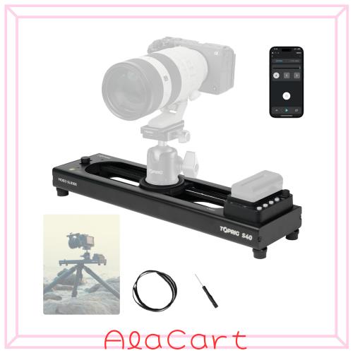 Toprig S40 電動カメラスライダー 16インチ/40cm APP/手動 無線制御 カメラスライダー ビデオモード/タイムラプス 120°パノラマ 垂直荷