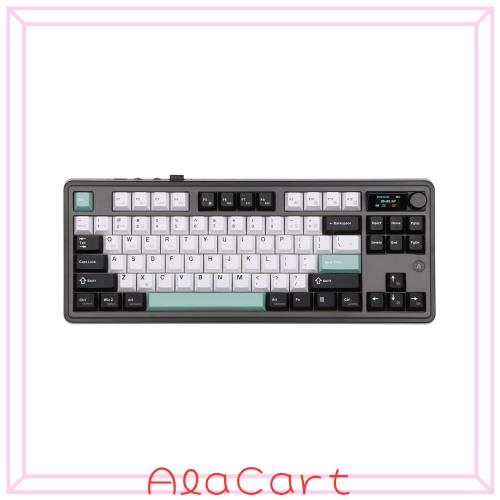 MechLands Ajazz AK870 87キー ガスケットマウント ワイヤレスゲーミングキーボード、スクリーン＆ノブ付き、BT5.0/2.4GHz/USB-Cメカニカ