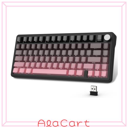 ATTACK SHARK x AJAZZ X85 メカニカルゲーミングキーボード 白翡翠スイッチ ガスケットマウント リニア サイド刻印彫刻PBTチェリーキーキ
