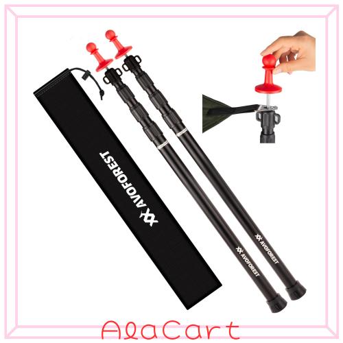 タープポール AVOFOREST 伸縮式 【強化されたロック構造】 アルミ テントポール 直径31mm (高さ88〜265cm) 4継無段階調節 2本セット スラ