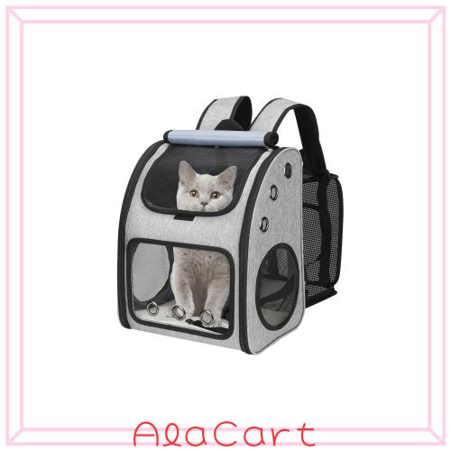 joy all 猫犬用リュック ペットバックパック 拡張可能 大容量 折り畳み 8kgまで耐荷 ロック付きダブルジッパー クッション付き ペット猫 の通販は