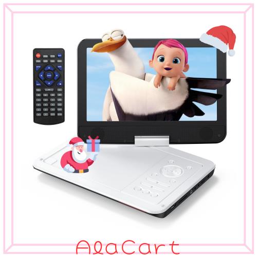 Surfola ポータブルDVDプレーヤー 12.5型 10.5インチ液晶 4~5時間再生可能 リージョンフリー再生 地域制限なし USB/SDカード再生 270度回