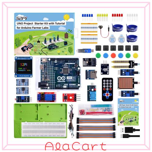 GeeekPi プロジェクトスターターキットArduino UNO R4 Minima用，スマート ファーム、初心者およびエンジニア向けチュートリアルを含む
