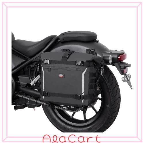 KEMIMOTO サイドバッグ PVC防水素材 バイクサイドバッグ 15L-25拡張