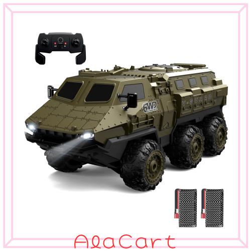 DEERC ラジコンカー ミリタリー 装甲車 6WD RTR 全地形対応 滑り止めタイヤ 低電？アラーム 360°回転 無段階制御 全方位走行 1/16スケー