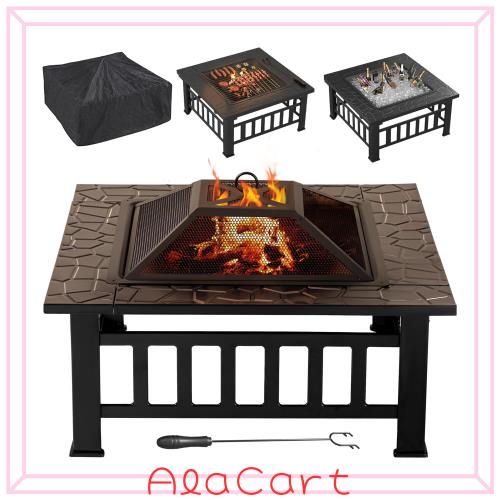 ファイヤーピット 大型 焚き火台 テーブル バーベキュー 囲炉裏 焼肉 テーブル バーベキュー ファイヤーピット 自宅 庭 大人数 耐熱性 自