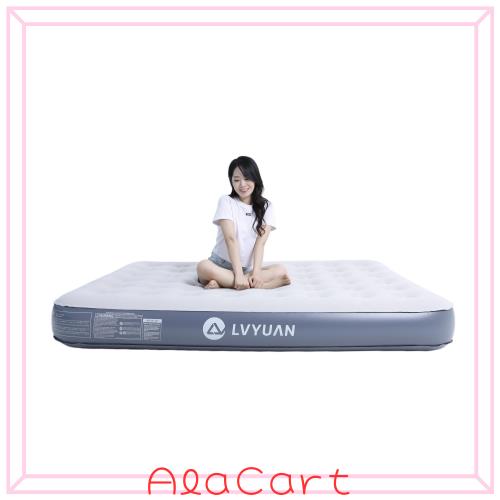 【2024最新コードレス式 エアーベッド登場 】 LVYUAN（リョクエン）電動エアーベッド ダブルサイズ 203*152*25cm 多機能電動ポンプ内蔵 の通販は