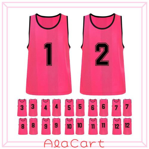 Matunoki ビブス チームベスト ゼッケンベスト メッシュ 子供用 1-12番 番号入り バスケット サッカー フットサル 保育園 幼稚園 学校 運の通販は