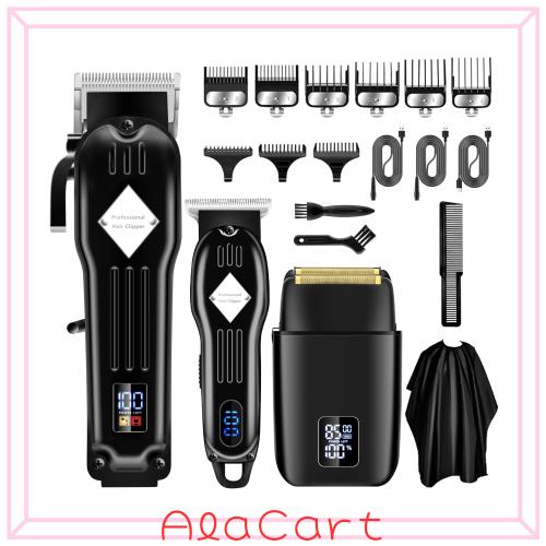 Soonsell メンズシェーバー バリカンセット 往復式シェーバー USB充電式 LCD表示 自動研磨 電気シェーバー ひげそり 低騒音 理髪美容セッ