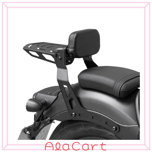 KEMIMOTO バイク リアキャリア バックレスト付き レブル250 リアキャリア レブル500 背もたれ 高さ調節可能 荷物を積載するrebel250/500