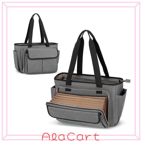 Luxja] 教師バッグ オフィストートバッグ ファイル仕切りポケット付き