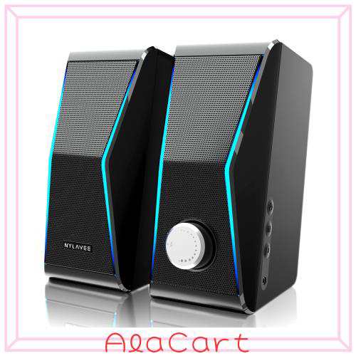 Nylavee PCスピーカー ゲーミングスピーカー Bluetooth＆3.5mm AUXケーブル対応 2つパッシブラジエーター＆4つスピーカーユニット LEDラの通販は 10,430円
