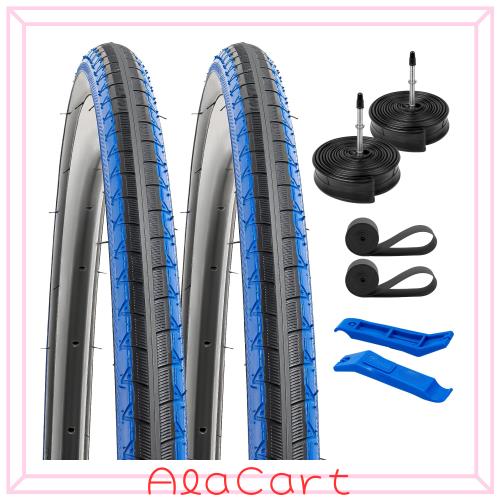 2本セット,700 28c タイヤ,700x28c タイヤ カラー + 自転車チューブ 肉厚 仏式バルブ60mm +リムテープ + タイヤレバー,タイヤ 700x28c,自