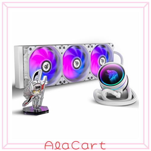 AsiaHorse 雙？ 360 簡易水冷 CPUクーラー 究極の330Wの冷却効率 耐久性と静音のセラミックベアリング 4500 RPM＆3000 RPM 0.5MMの銅底は