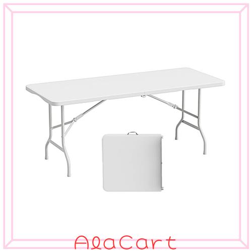 Kaniya 180cm 折りたたみ テーブル アウトドア 作業テーブル ポータブル キャンプ テーブル 簡易 作業台 折畳み 簡単組立 耐荷重120kg 室