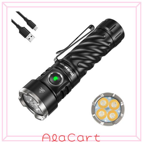 Wurkkos TS26S 充電式明るいフラッシュライト - 3100ルーメンの高輝度フラッシュライト、4つの高？色 LED、191メートルの長射程、磁気フラ
