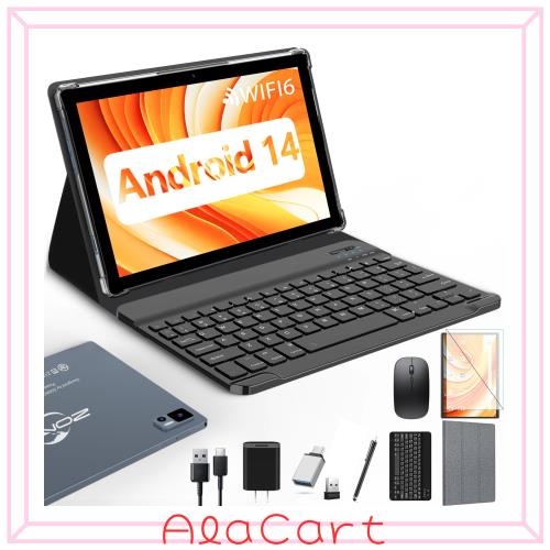 【2024新登場 Android14 タブレット 10インチ】10インチWIFIモデルアンドロイドタブレット、（4+4）GB+64GB+512GB拡張、WIFI6モデル、1.8