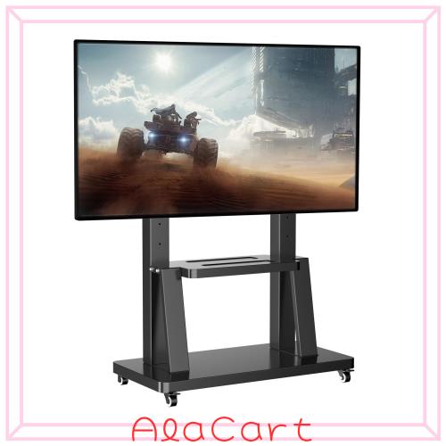 WNJQBY 大型可動式テレビスタンド32-100インチ液晶＆モニター対応 壁寄せテレビ台移動式スタンドキャスター付きVESA最大900x600mm,耐荷重8