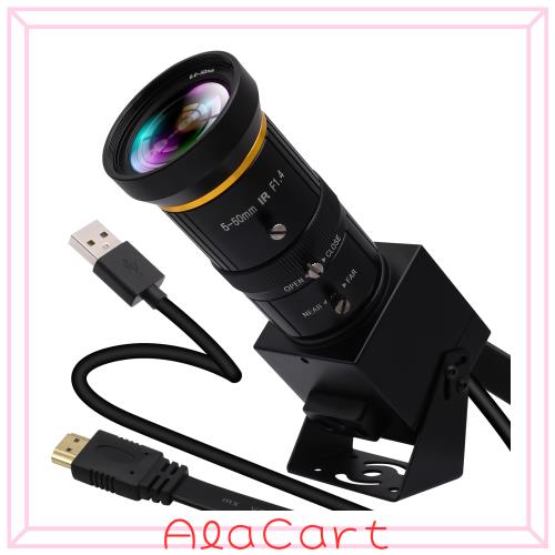 ELP HDMI カメラ 4K USB カメラ HD ストリーミング ウェブカメラ 5-50mm 望遠ズーム マニュアルレンズ付き 産業用カメラ CS マウント 10