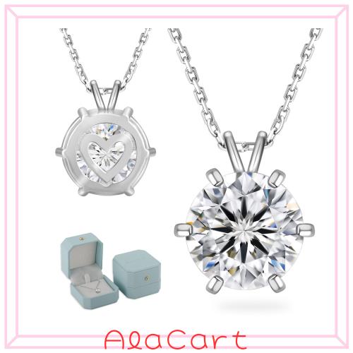 KRKC＆CO モアサナイト レディースネックレス シルバー925 6本爪 3ct 9mm