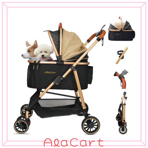 MILA＆LOUIS ペットカート 分離型 軽量6kg ワンタッチ折り畳み 小型犬猫用