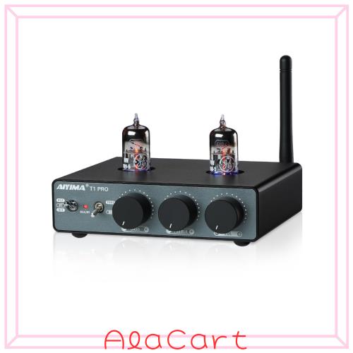 AIYIMA T1pro 6186 TUBE真空管 Bluetooth 5.1 プリアンプ トリガー付き QCC3040+NE5532 aptx-hd プリアンプ 高低音制御対応 HiFi ステレ