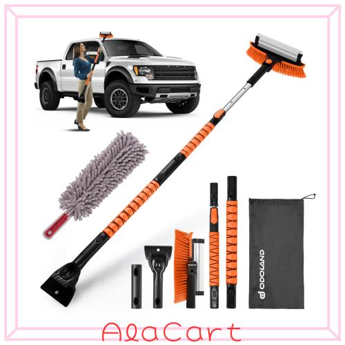 Odoland 車用スノーブラシ 伸縮式 除雪ブラシ 雪かき アイススクレーパー スノースクレーパー 霜取り 除霜作業 結氷 雪対策 取り外し可能の通販は 6,470円