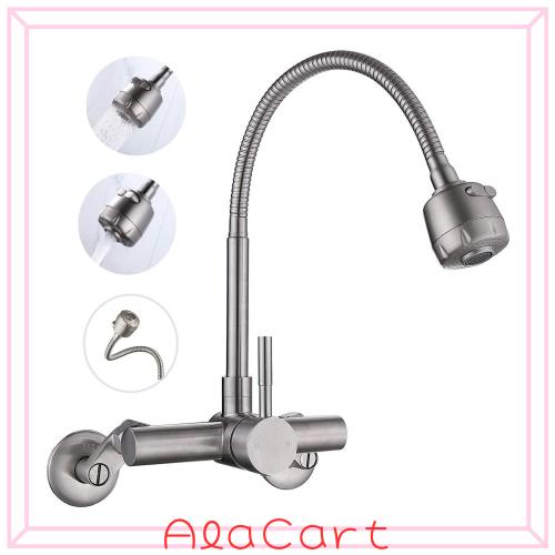 【業界新傑作 ＆業界トップ 混合栓】Hefo 水栓 キッチン水栓 混合水栓 壁付き水栓 蛇口 洗面水栓 シングルレバー混合水栓 シャワー付き蛇の通販は