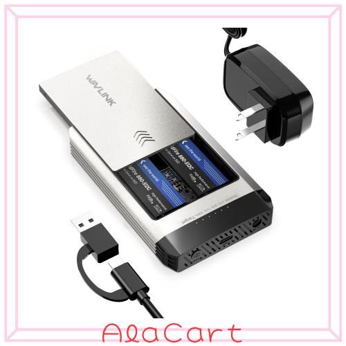 WAVLINK NVMeクローナー、20Gbps M.2デュプリケータ・デュアルベイ・オフラインクローン・ツール不要、放熱付きM.2クローナー、SSD PCIe