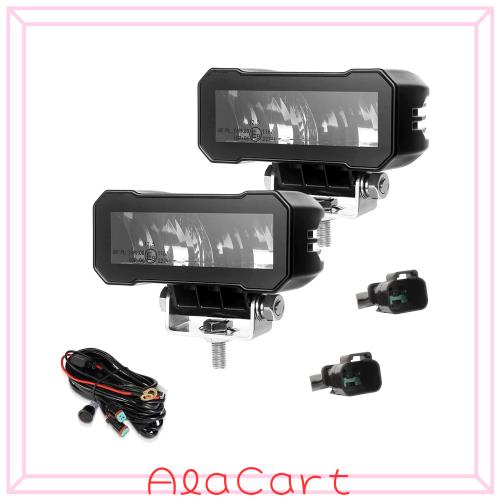 KAWELL 20W フォグランプ バイク フォグランプ 作業灯 ワークライト ミニ長方形ベゼル-レスワークライト スポットライト 単列 フォグライ