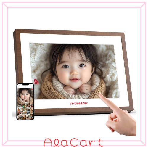 THOMSON デジタルフォトフレーム 10.1インチ 1280×800 WiFi 32GB内蔵 4000mAh電池内蔵 3-4時間使用でき、デジタルアルバムタッチスクリ