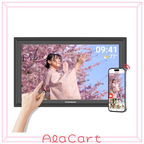 THOMSON WiFi デジタルフォトフレーム 15.6インチ 1920×1080 32GB内蔵 FHD タッチスクリーン 256GB SDカードUSBメモリ対応 自動回転 遠