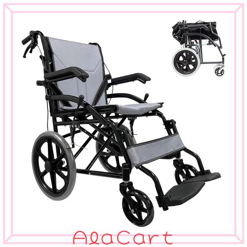 KagoMsa 車椅子 介助型 折り畳み式車椅子 軽量アルミ製 介護・介助用車椅子 簡易車椅子 ノーパンクタイヤ 車いす 軽い 手押し 折りたたみの通販は 13,845円