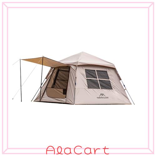 Mountainhiker 3〜4人用のワンタッチテント、前室日よけ付きのシルバーコーティングされたキャンプテント ファミリースタイルのアウトドア