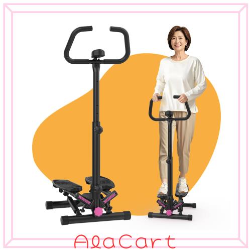 I-uki Sport 健康ステッパー 組立簡單 足踏み健康器具 ツイストエアロステッパー 静音 負荷調整付き モニター/ハンドル/専用パワーバンド