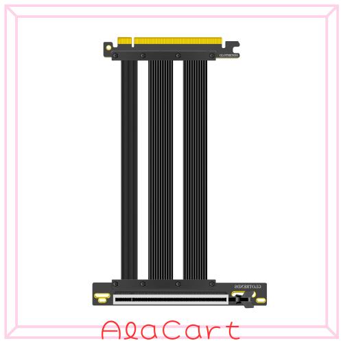 GLOTRENDS 200mm PCIe 5.0 X16ライザーケーブル、0〜90度変換、RTX5090、RTX4090、RX8900、RX7900などのPCIe 5.0/4.0 GPUに対応 (PCIE50-