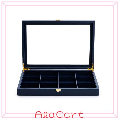 Papten 宝飾品ボックス席 12区画 PUなめし革 青味 X05602