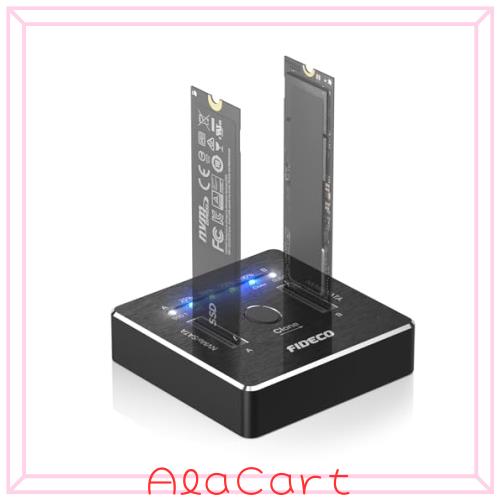 FIDECO M.2 NVMe SATA SSD クローナー ドック デュアルベイ M.2 NVME SATA SSD エンクロージャ 20Gbps M.2 NVMe SATA SSD ドッキングステ
