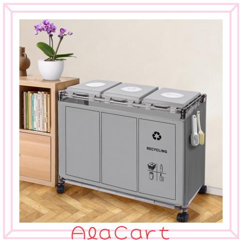 ゴミ袋ホルダー ゴミ箱 3分別X30L 90L大容量 ふた付き レジ袋を隠すゴミ袋スタンド ダストボックス 目隠しダストワゴン おしゃれ キャスの通販は 5,742円