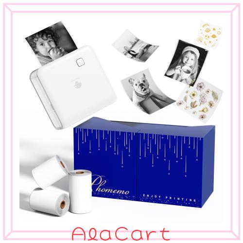 Phomemo ミニプリンター スマホ対応 サーマルプリンター P2S モバイルプリンター プチギフト 300DPI 15/25/53mm幅 白黒プリンター ポータの通販は