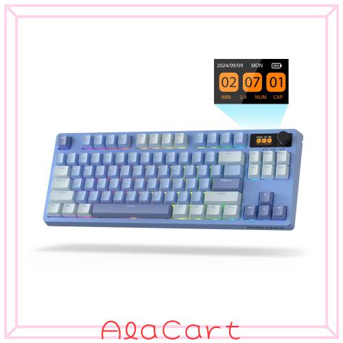 LTC Nimbleback NB841 PRO 75% ワイヤレス メカニカル キーボード (ディスプレイ スクリーンとノブ付き)、2.4G/BT/USB-C 有線 RGB 84 キ