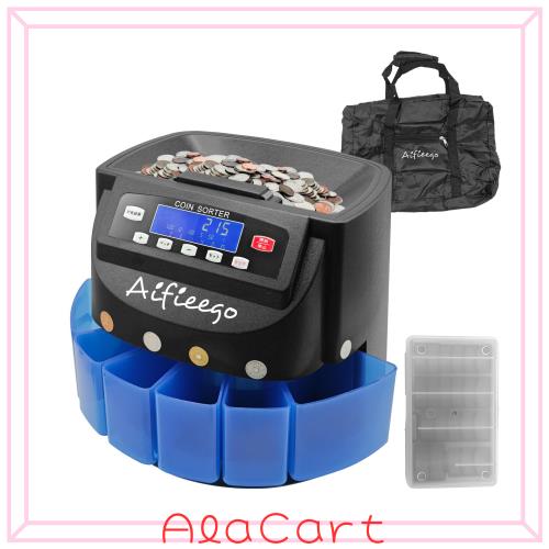 Aifieego コインカウンター 硬貨計数機 15mm対応 毎分270枚 ブラック×2個