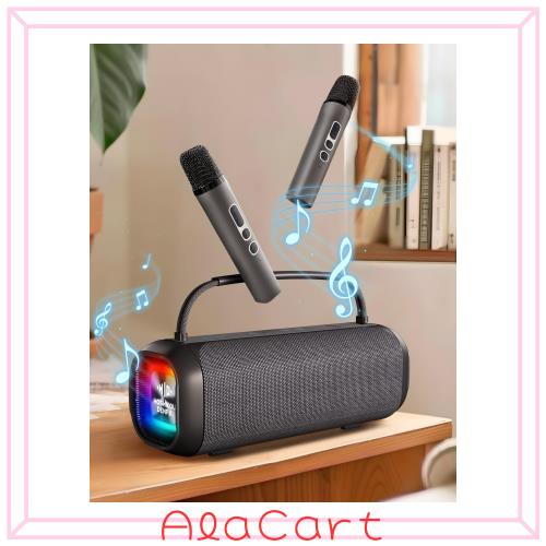 ワイヤレスマイクスピーカー Bluetooth 5.3 Hoshikou Denpa カラオケマイクセット 拡声器内蔵の大容量バッテリー 充電式ポータブル拡声器