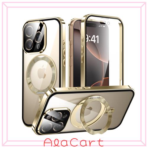 iPhone 16 Pro Max 用 両面 Magsafe対応 ケース アイフォン16プロマックス アルミバンパー 360°回転スタンド Uovon スマホケース アイホの通販は 5,353円