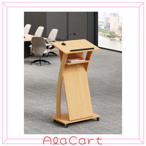 演台 演説台 司会台 キャスター付き、教会/教室用モバイル演台