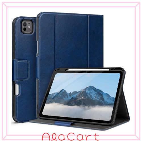 auaua iPad Pro 13インチ ケース M4 (2024) 専用 ペン収納 Pencil Pro/USB-C完全対応 ポケット付き 多角度スタンド マグネット開閉 オー
