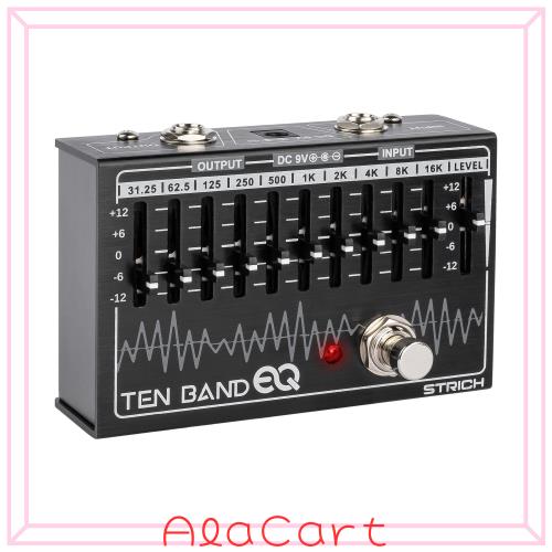 STRICH EQイコライザー エフェクター 10バンド イコライザーエフェクトペダル エレキギターとベース用イコライザー 10周波数帯域(31.25Hz