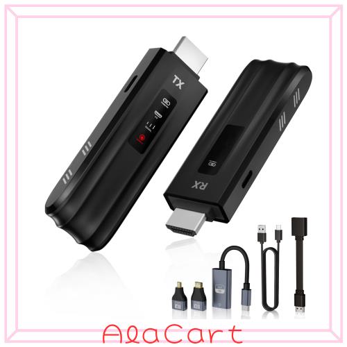 Moman ワイヤレス HDMI 送受信機セット, LED スクリーン付き HDMI 無線 50m安定伝送距離 収納に便利 小型 映像音声同期出力 テレビボック